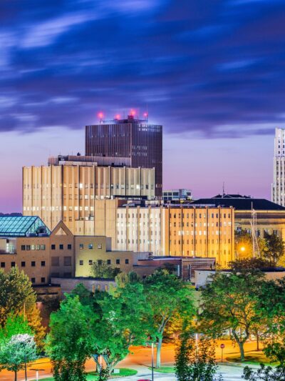 Akron Ohio Evening Skyline