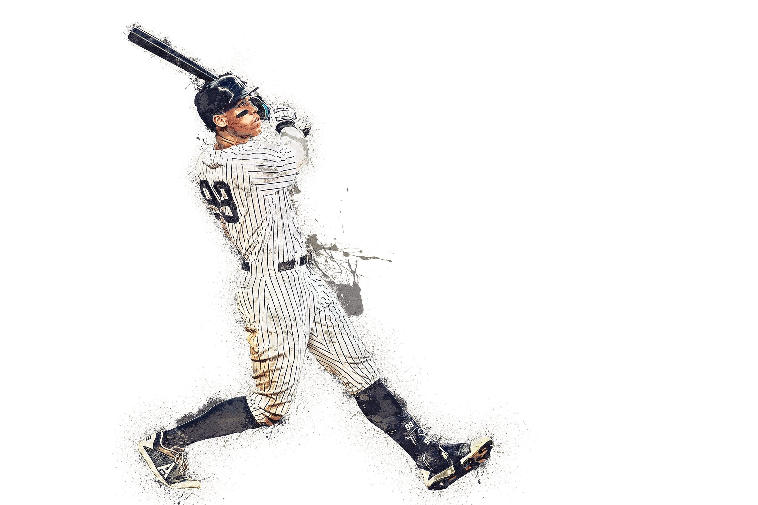 Aaron playing baseball print in canvas