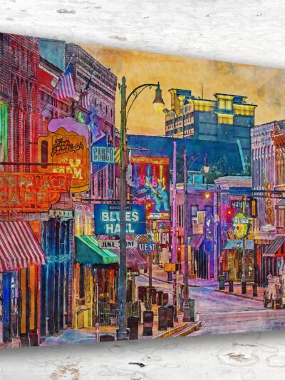 BEALE STREET MEMPHIS WATERCOLOR ART
