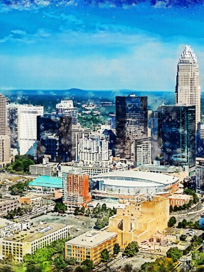 Charlotte watercolor canvas, Charlotte Canvas, Charlotte watercolor skyline, Charlotte Wall canvas, watercolor canvas Charlotte art,Charlott