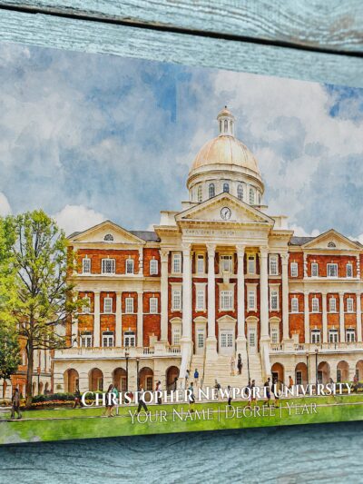 Christopher Newport University canvas watercolor, Graduation gift, Christopher Newport University Print, College wall art