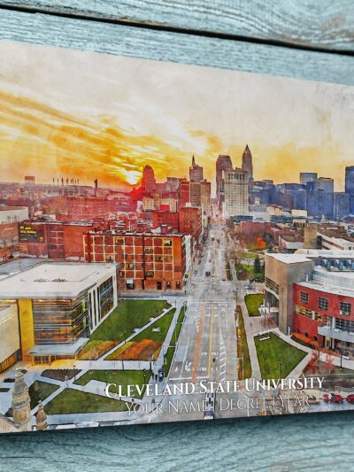 Cleveland State University canvas watercolor. Graduation gift, Cleveland State University ,