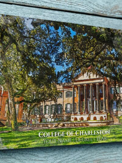 College of Charleston watercolor canvas graduation gift, College of Charleston ,