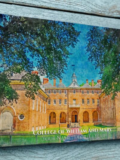 UNIVERSITY OF WILLIAM AND MARY CAMPUS CANVAS PRINT HANGING ON WALL