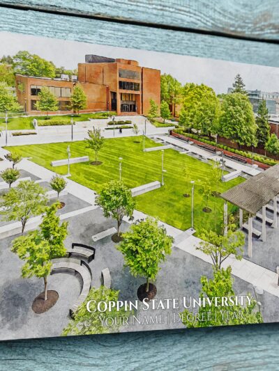 UNIVERSITY OF COPPIN STATE CAMPUS CANVAS PRINT HANGING ON WALL