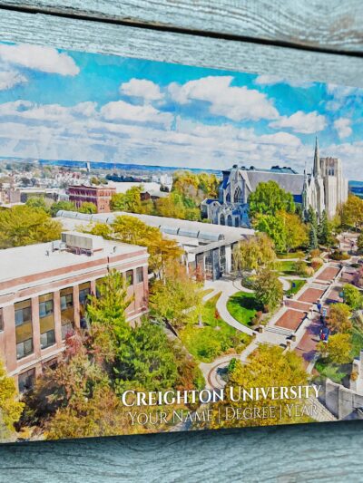 Creighton University watercolor. Graduation gift, Creighton University , College wall art,  College WC