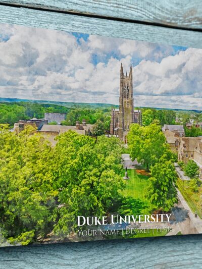 DUKE UNIVERSITY CAMPUS CANVAS PRINT HANGING ON WALL