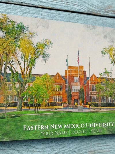 UNIVERSITY OF EASTERN NEW MEXICO CAMPUS CANVAS PRINT HANGING ON WALL
