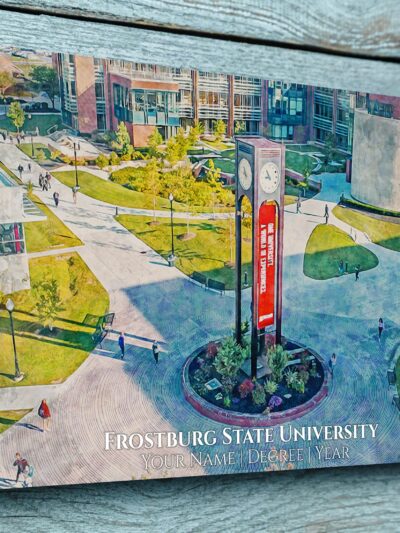 UNIVERSITY OF FROSTBURG STATE CAMPUS CANVAS PRINT HANGING ON WALL
