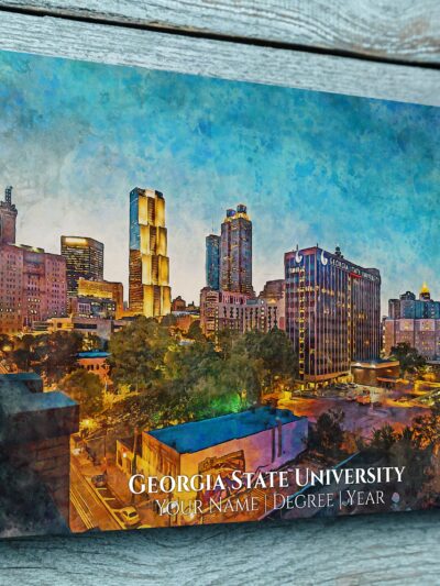 Georgia State University watercolor. Graduation gift, Georgia State University, College wall art,  College WC