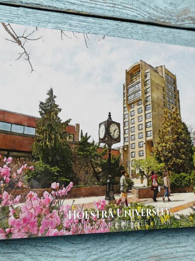 Hofstra University watercolor. Graduation gift, Hofstra University , College wall art,  College WC
