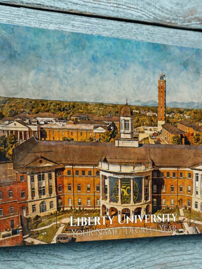 LIBERTY UNIVERSITY CAMPUS CANVAS PRINT HANGING ON WALL