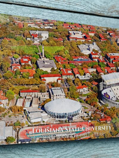 UNIVERSITY OF LOUISIANA STATE LSU MPUS CANVAS PRINT HANGING ON WALL