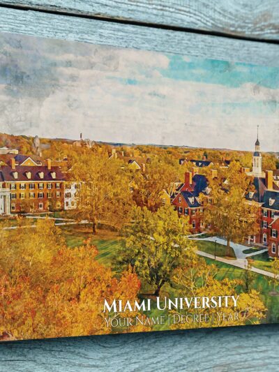UNIVERSITY OF MIAMI OHIO CAMPUS CANVAS PRINT HANGING ON WALL