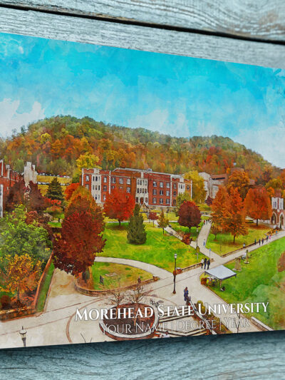 UNIVERSITY OF MOREHEAD STATE CAMPUS CANVAS PRINT HANGING ON WALL