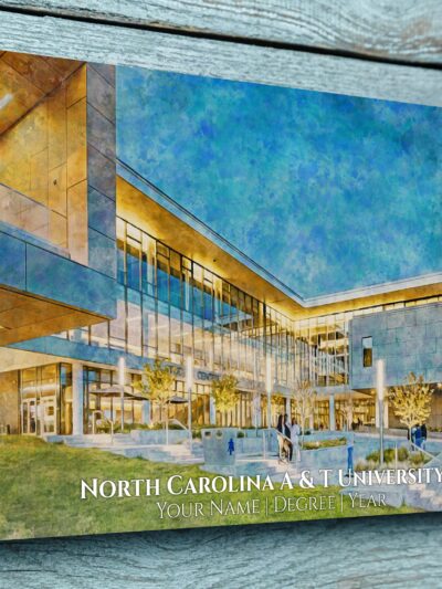 North Carolina A&T State University watercolor. Graduation gift, North Carolina AT State University , College wall art,  College WC