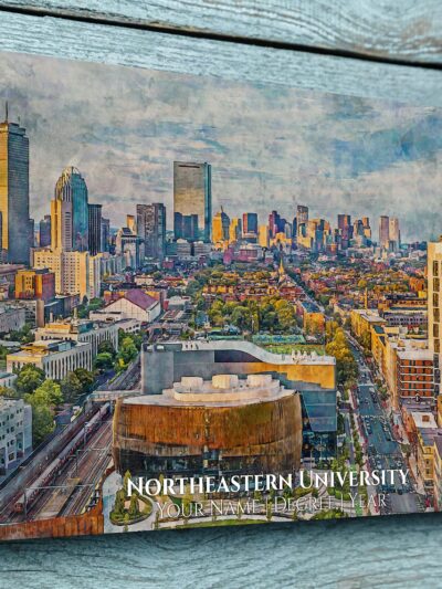 NORTH EASTERN UNIVERSITY CAMPUS CANVAS PRINT HANGING ON WALL