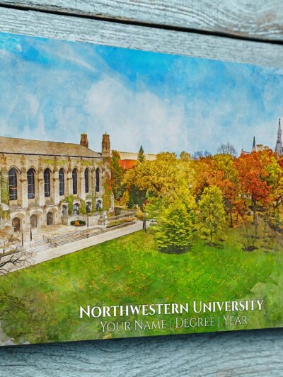 Northwestern University watercolor. Graduation gift, Northwestern University , College wall art,  College WC