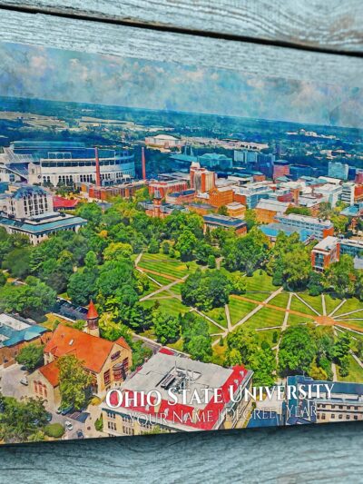 OHIO STATE UNIVERSITY CAMPUS CANVAS PRINT HANGING ON WALL