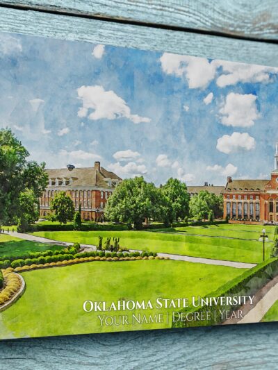UNIVERSITY OF OKLAHOMA STATECAMPUS CANVAS PRINT HANGING ON WALL