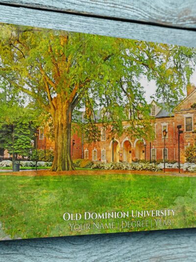 OLD DOMINION UNIVERSITY CAMPUS CANVAS PRINT HANGING ON WALL