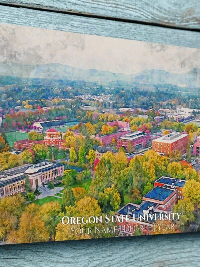 OREGON STATE UNIVERSITY CAMPUS CANVAS PRINT HANGING ON WALL