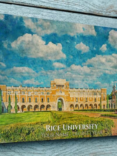 Rice University watercolor. Graduation gift, Rice University, College wall art,  College WC
