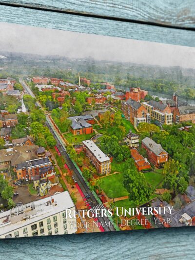 RUTGERS UNIVERSITY CAMPUS CANVAS PRINT HANGING ON WALL