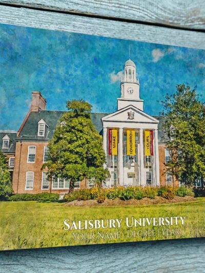 UNIVERSITY OF SALISBURY CAMPUS CANVAS PRINT HANGING ON WALL