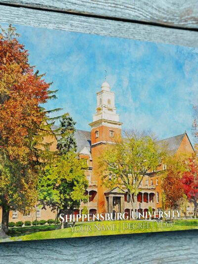 UNIVERSITY OF SHIPPENSBURG RENO CAMPUS CANVAS PRINT HANGING ON WALL
