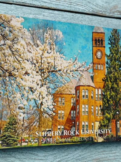 Slippery Rock University of Pennsylvania watercolor. Graduation gift, Slippery Rock University , College wall art,  College WC