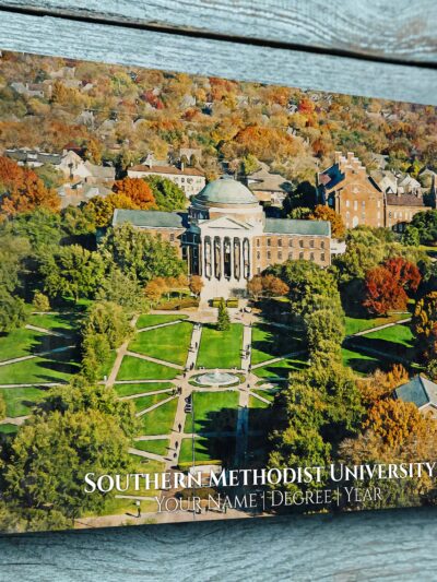 SOUTHERN METHODIST UNIVERSITY CAMPUS CANVAS PRINT HANGING ON WALL