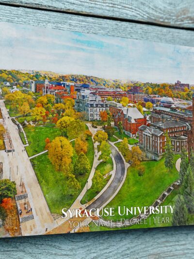 UNIVERSITY OF SYRACUSE CAMPUS CANVAS PRINT HANGING ON WALL