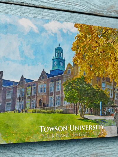 UNIVERSITY OF TOWSON CAMPUS CANVAS PRINT HANGING ON WALL