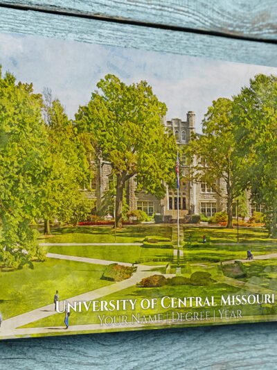 University of Central Missouri watercolor. Graduation gift, University of Central Missouri , College wall art,  College WC