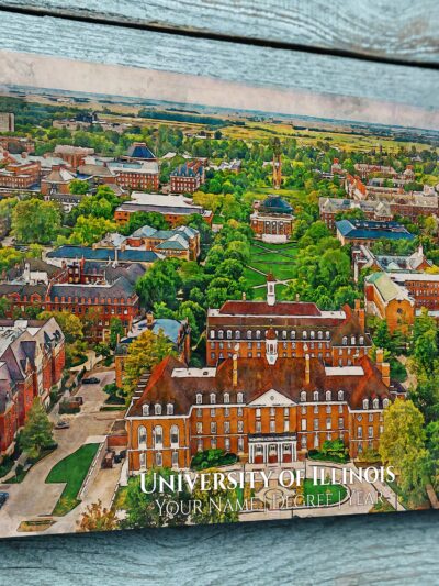 UNIVERSITY ILLINOIS CAMPUS CANVAS PRINT HANGING ON WALL