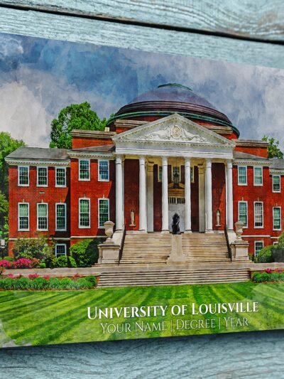 UNIVERSITY OF LOUISVILLE CAMPUS CANVAS PRINT HANGING ON WALL