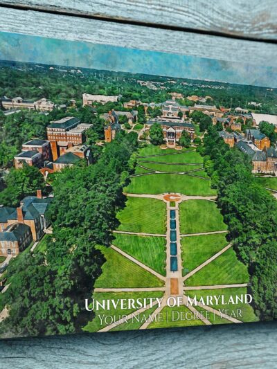 UNIVERSITY OF MARYLAND CAMPUS CANVAS PRINT HANGING ON WALL