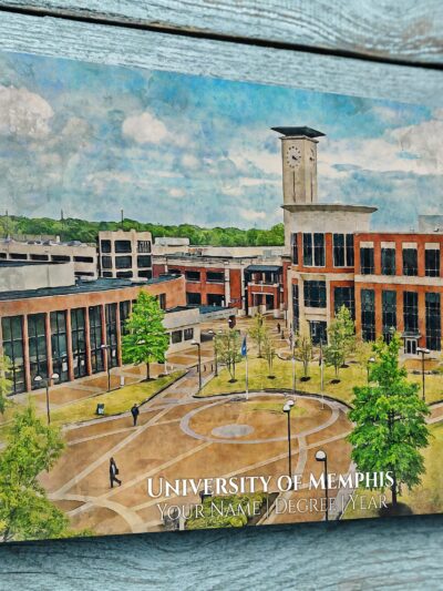 UNIVERSITY OF MEMPHIS CAMPUS CANVAS PRINT HANGING ON WALL