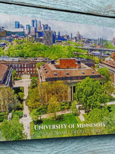 University of Minnesota Twin Cities watercolor. Graduation gift, University of Minnesota Twin Cities , College wall art,  College WC