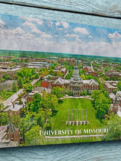 UNIVERSITY OF MISSOURI CAMPUS CANVAS PRINT HANGING ON WALL
