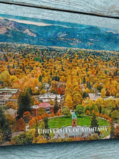 UNIVERSITY OF MONTANA CAMPUS CANVAS PRINT HANGING ON WALL
