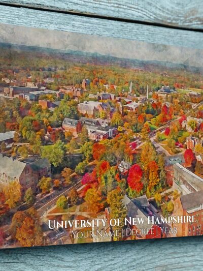 University of New Hampshire watercolor. Graduation gift, University of New Hampshire , College wall art,  College WC