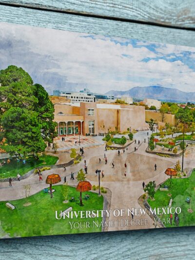 UNIVERSITY OF NEW MEXICO CAMPUS CANVAS PRINT HANGING ON WALL