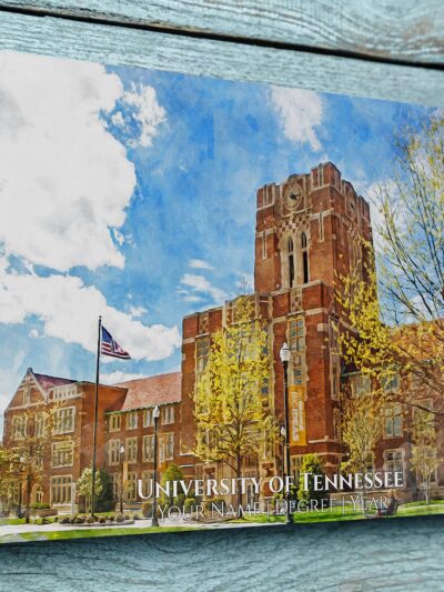 UNIVERSITY OF TENNESSEE CAMPUS CANVAS PRINT HANGING ON WALL