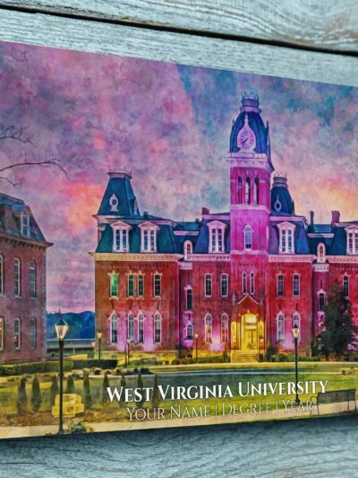 West Virginia University watercolor. Graduation gift, West Virginia University , College wall art,  College WC