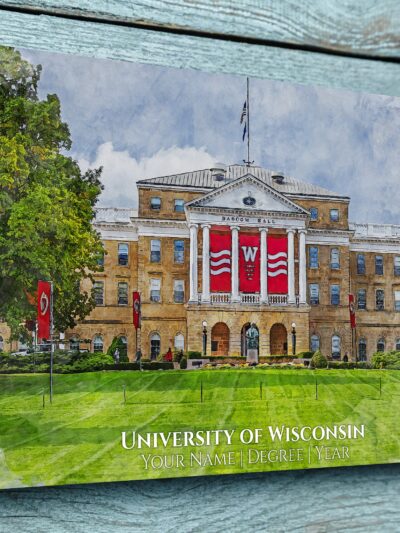 UNIVERSITY OF WISCONSIN CAMPUS CANVAS PRINT HANGING ON WALL
