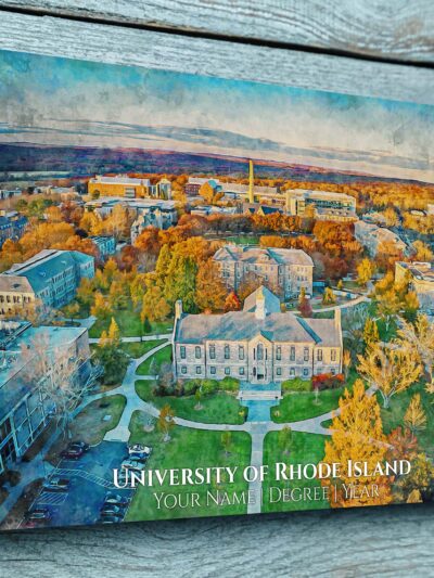 University of Rhode Island watercolor. Graduation gift, University of Rhode Island , College wall art,  College WC