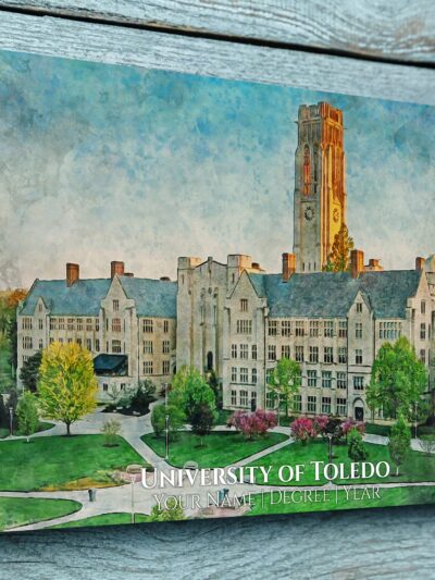 University of Toledo watercolor. Graduation gift, University of Toledo , College wall art,  College WC