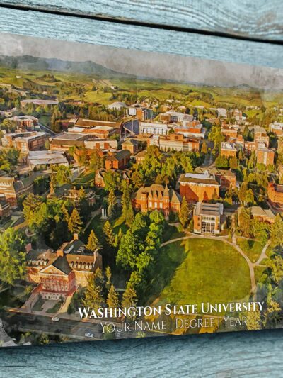 UNIVERSITY OF WASHINGTON STATE CAMPUS CANVAS PRINT HANGING ON WALL